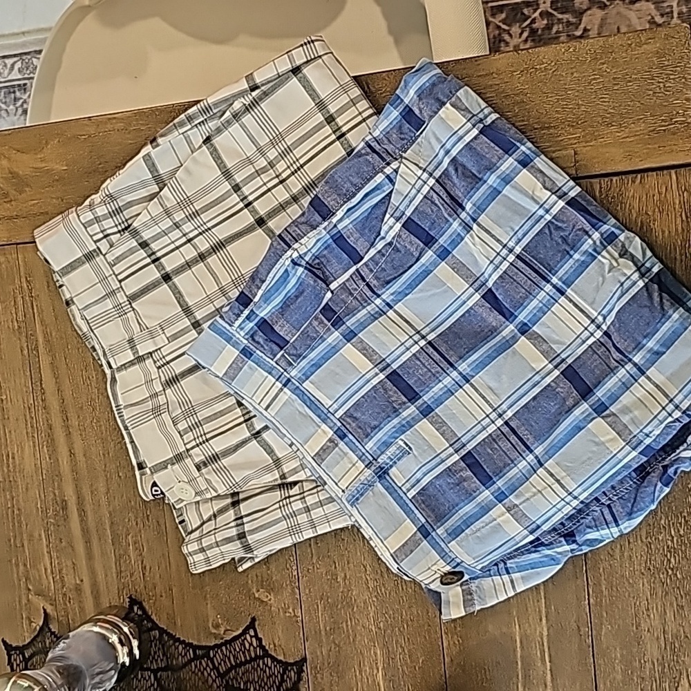 2 Pairs of Plaid Shorts